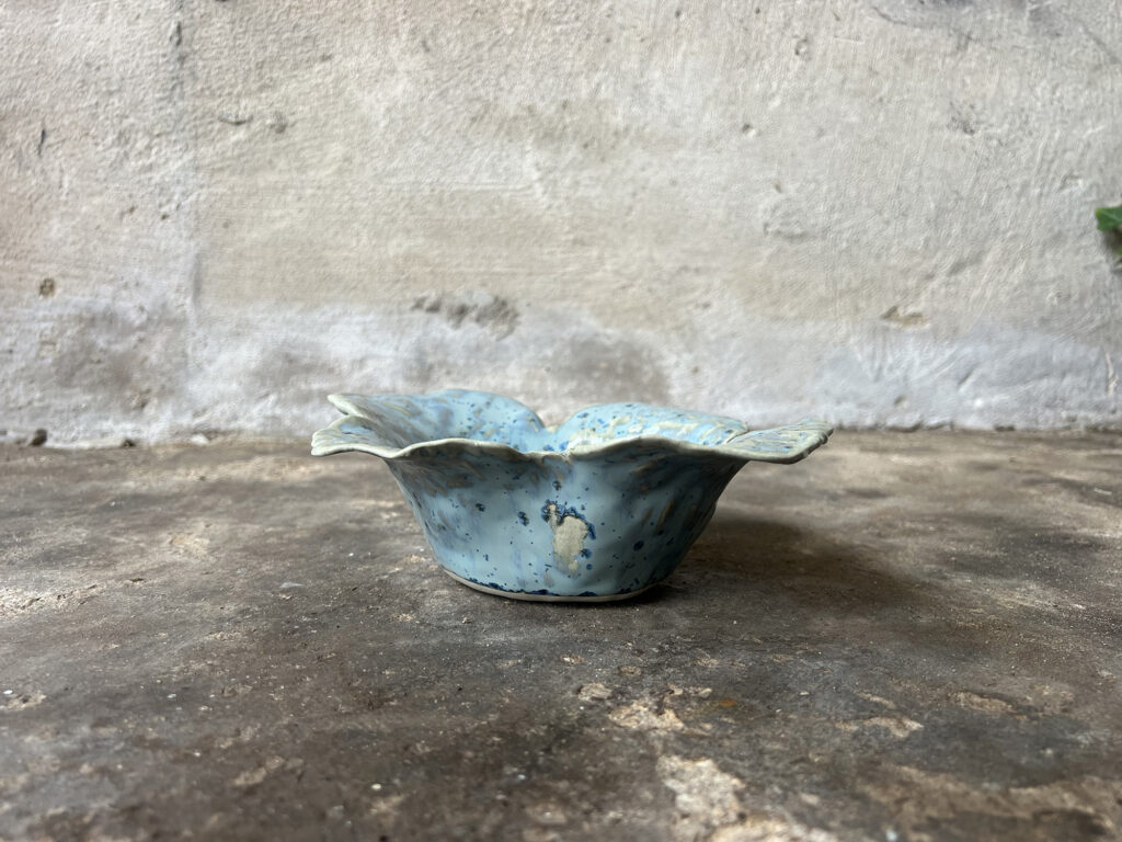 Teal flower bowl