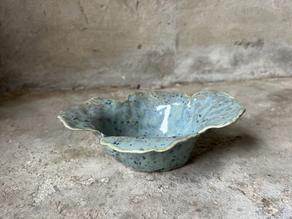 Teal flower bowl