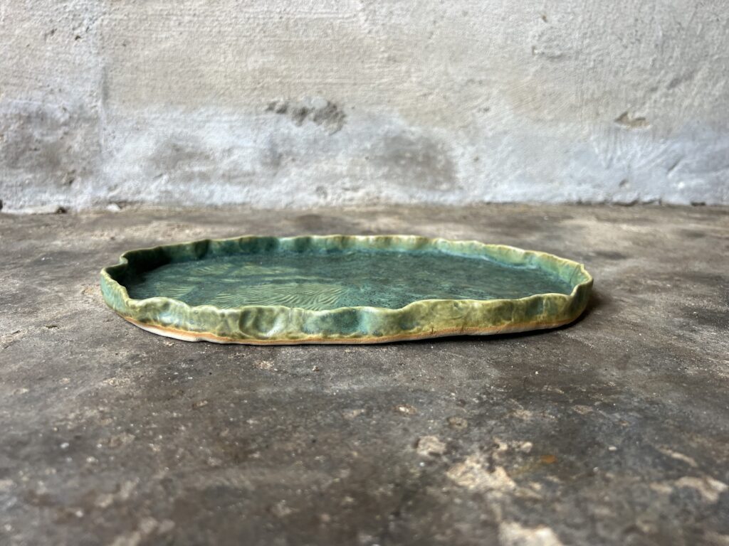 Matte green memraid tray