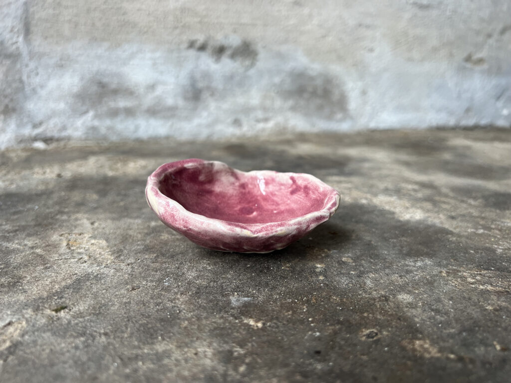 small pink seashell bowl