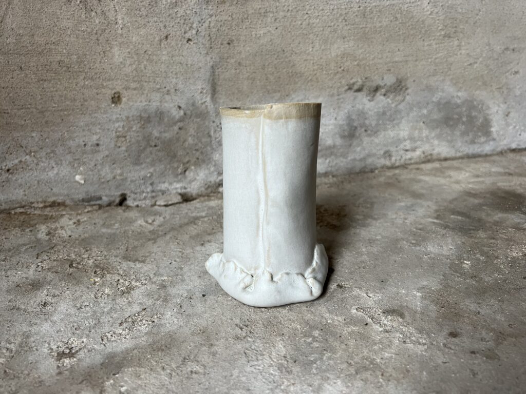 White vase from the side