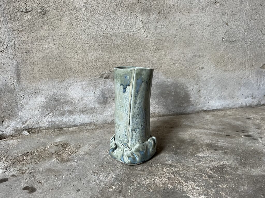 Teal vase from the other side