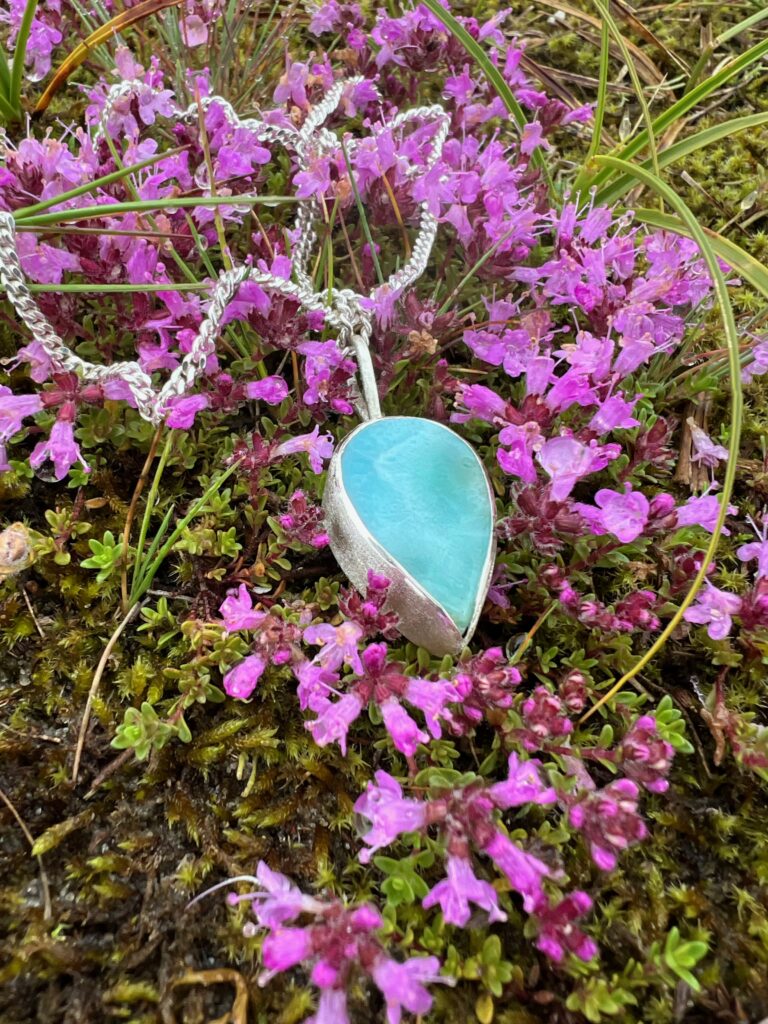 larimar halsband i silver