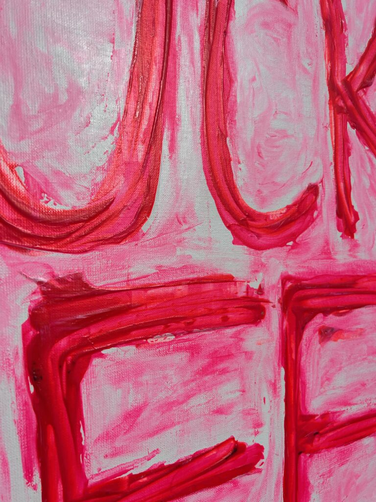 acrylic neon pink painting