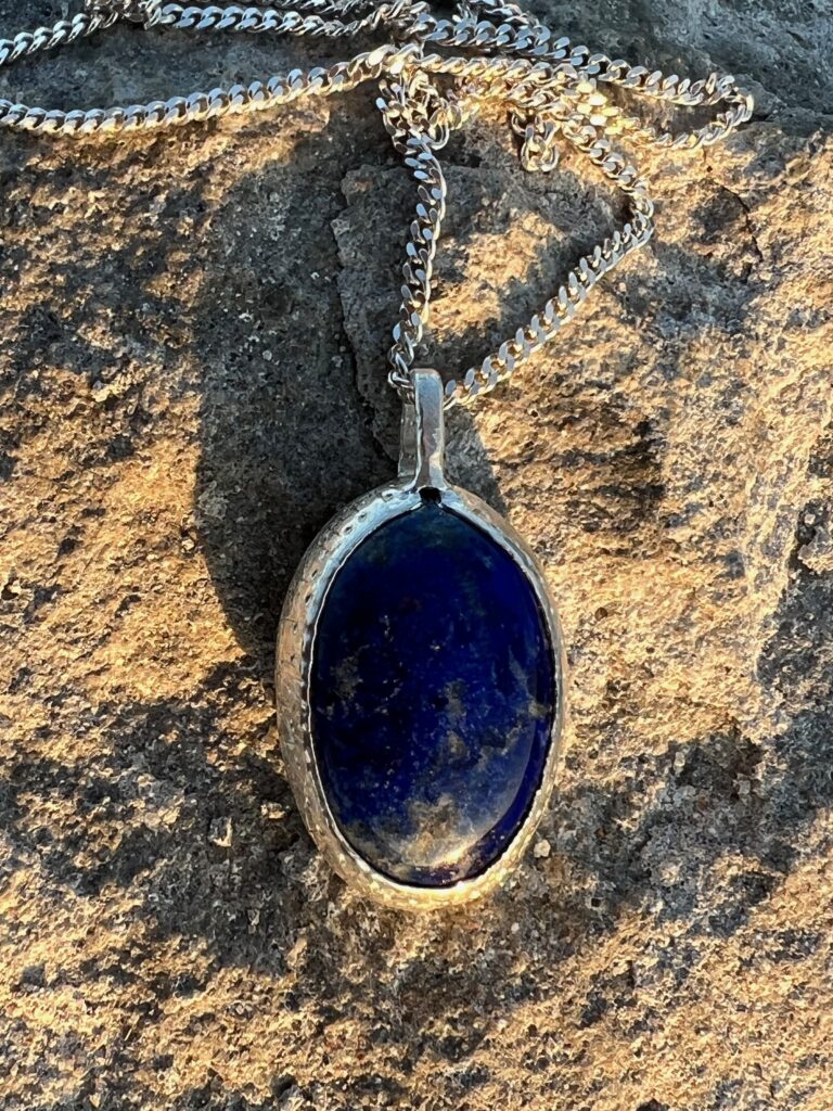 LAPIS LAZULI SILVER MEDALLION