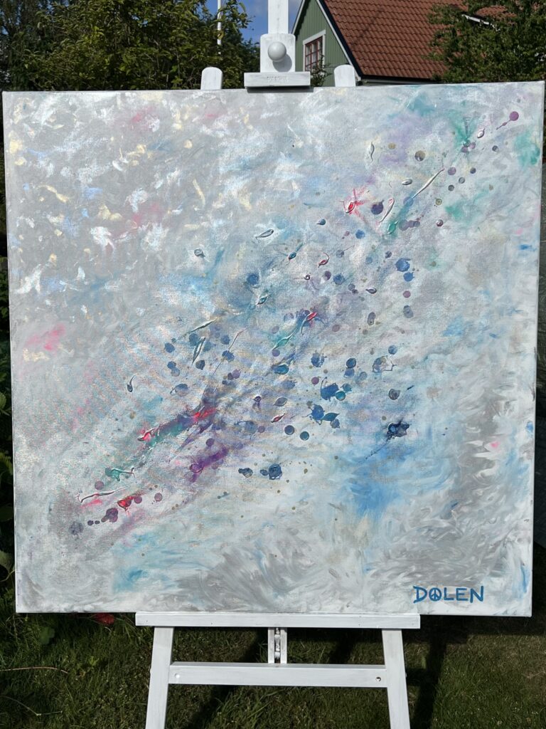 abstract acrylic painting 100 x 100 cm